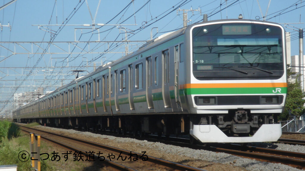 東海道線の列車、E231系K-18編成