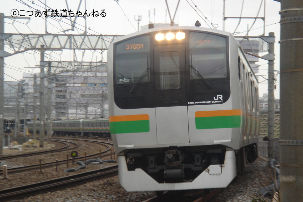 東海道線快速アクティーの列車で使われるE217系横コツF-03編成